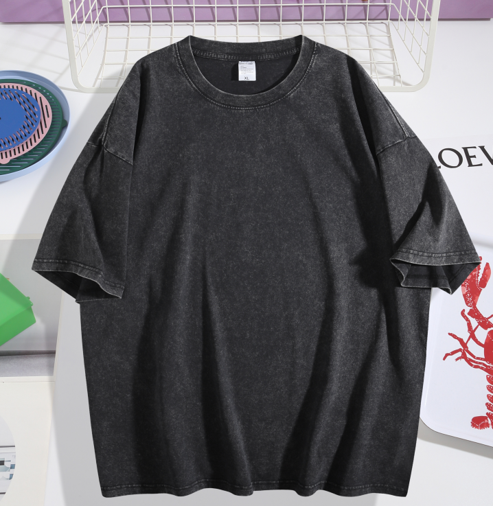 Washed Stir Fried Snowflake Short Sleeve