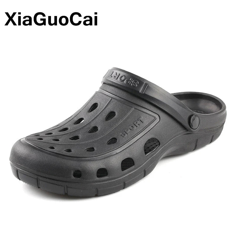 2021 Summer Men'S Clogs Quick Dry Casual Home Slippers Male Garden Shoes Cheap Beach Sandals Mules Antiskid Bathroom Slipper