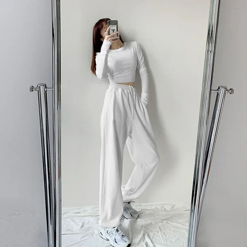 Women Pants Streetwear Fall 2023 Tall Waist Letters Sweatpants Female Leisure Beam Feet Pants for Women Dropshipping WBXQJ27