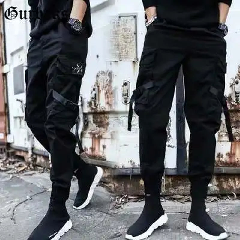 Loose Fit Multi Pocket Joggers for Spring Summer, Men'S Street Style Waist Drawstring Casual Pants Cargo Pants for Fitness Outdo