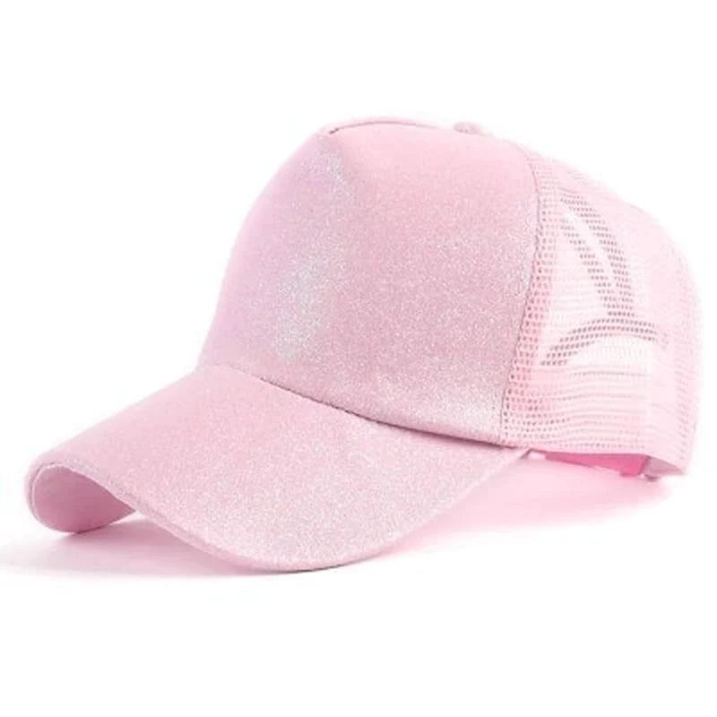 2019 New Glitter Caps Sequins Shining High Quality Fashion Womens Messy Bun Adjustable Baseball Snapback
