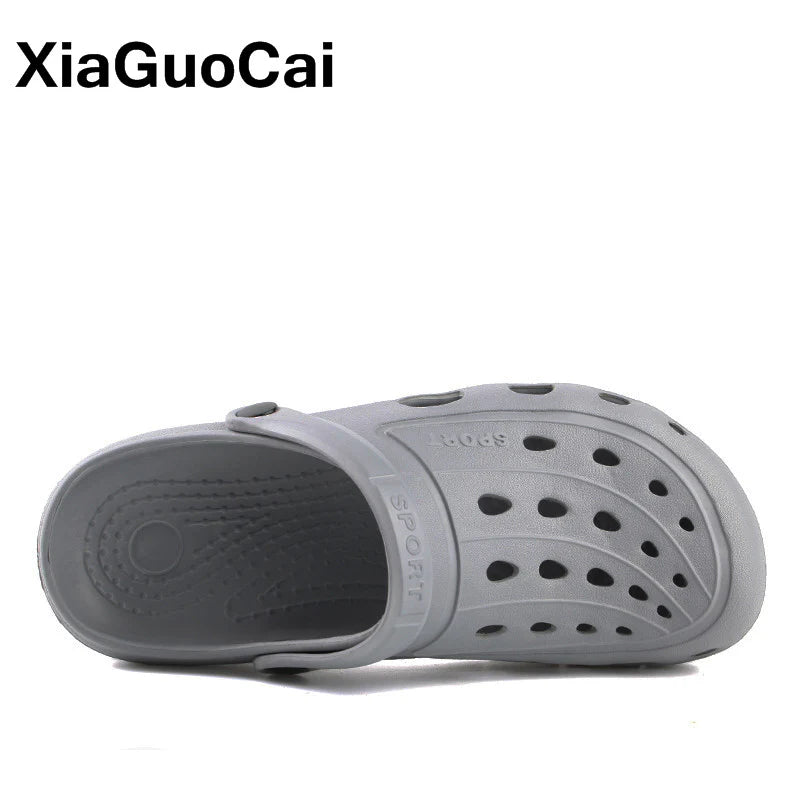 2021 Summer Men'S Clogs Quick Dry Casual Home Slippers Male Garden Shoes Cheap Beach Sandals Mules Antiskid Bathroom Slipper