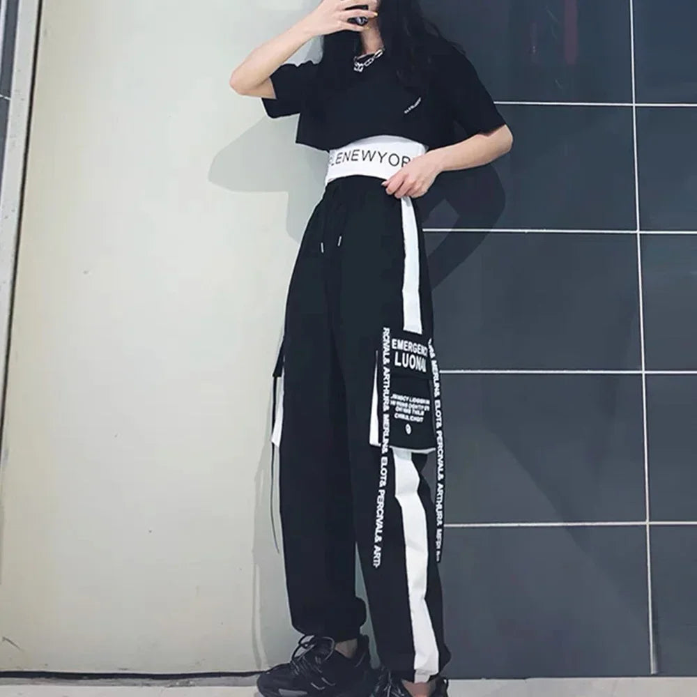 Summer Casual 3 Piece Sets Women Short Sleeve Crop Tops+Cargo Pants Suit 2025 New Korean Style Loose Fashion Woman'S Clothing