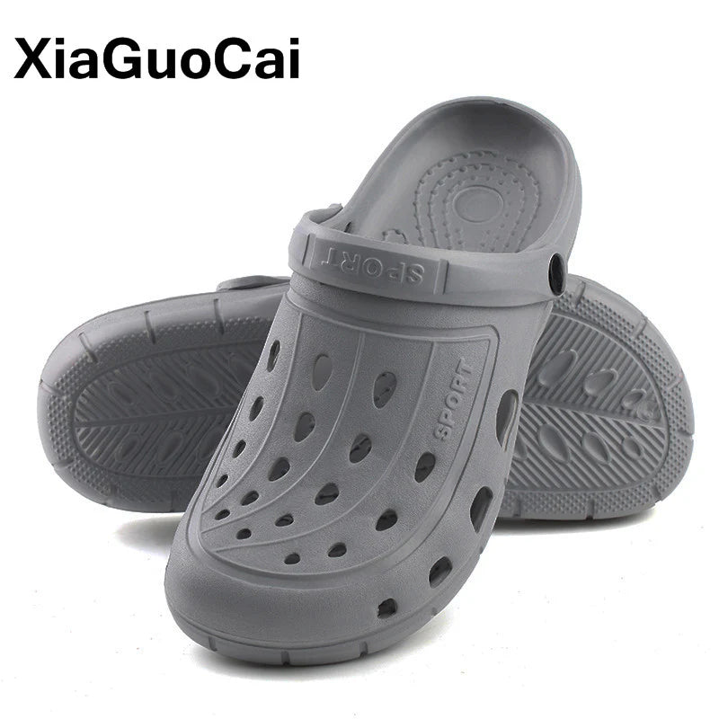 2021 Summer Men'S Clogs Quick Dry Casual Home Slippers Male Garden Shoes Cheap Beach Sandals Mules Antiskid Bathroom Slipper
