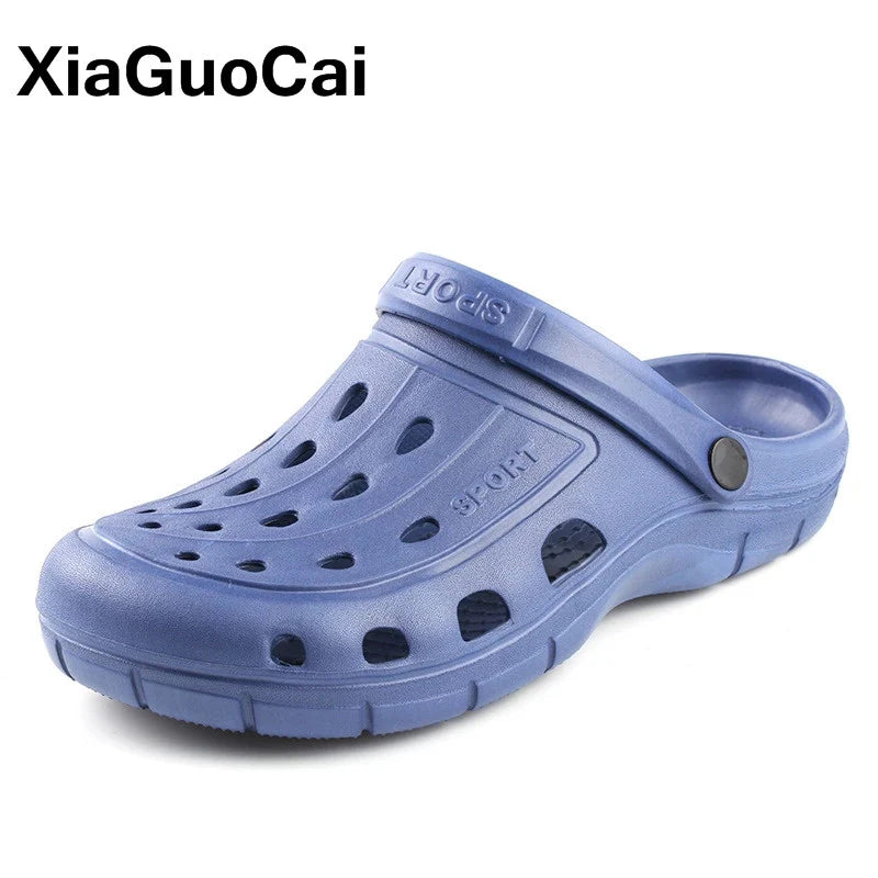 2021 Summer Men'S Clogs Quick Dry Casual Home Slippers Male Garden Shoes Cheap Beach Sandals Mules Antiskid Bathroom Slipper