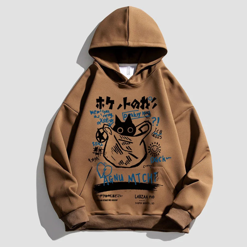 Japanese-Style Hoodie Streetwear Hip Hop Sweatshirts Harajuku Autumn Harajuku Fashion Casual Long Sleeve Gothic Comic Tops