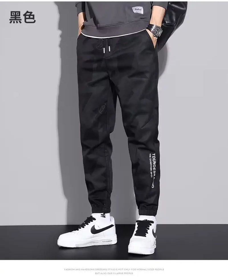 Loose Fit Multi Pocket Joggers for Spring Summer, Men'S Street Style Waist Drawstring Casual Pants Cargo Pants for Fitness Outdo