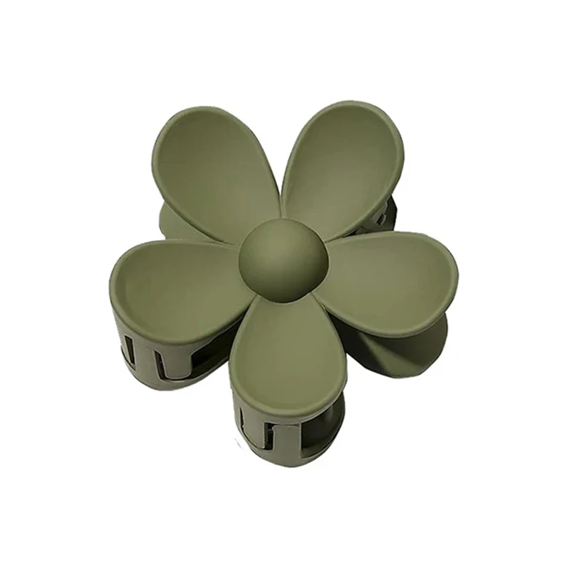 Flower Hair Claw Clip - Solid Color Shark Clip