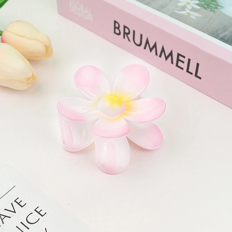 Flower Hair Claw Clip - Solid Color Shark Clip