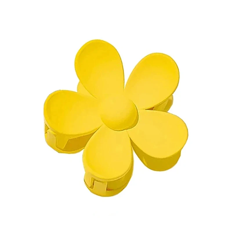 Flower Hair Claw Clip - Solid Color Shark Clip