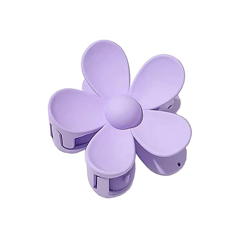 Flower Hair Claw Clip - Solid Color Shark Clip