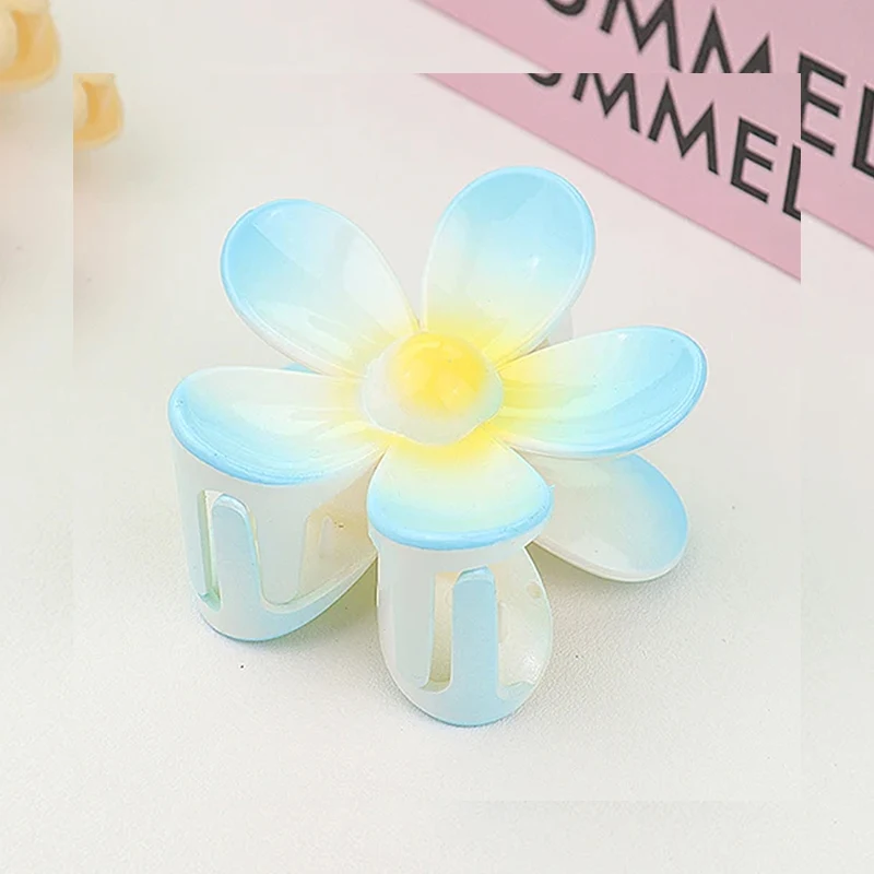 Flower Hair Claw Clip - Solid Color Shark Clip