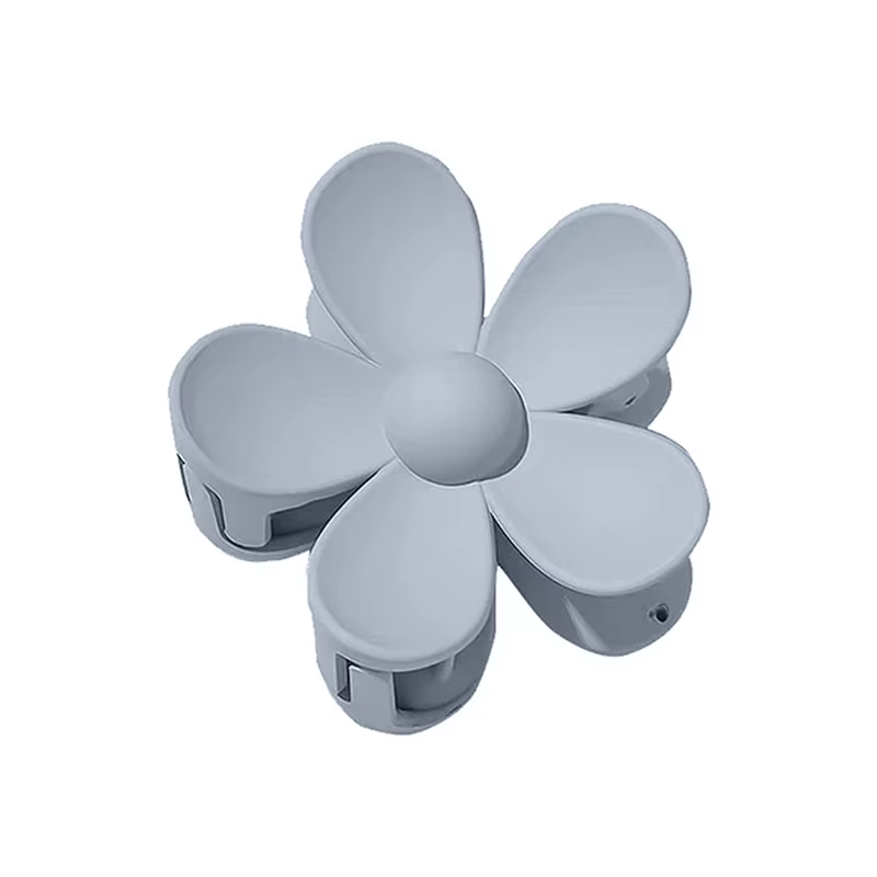 Flower Hair Claw Clip - Solid Color Shark Clip