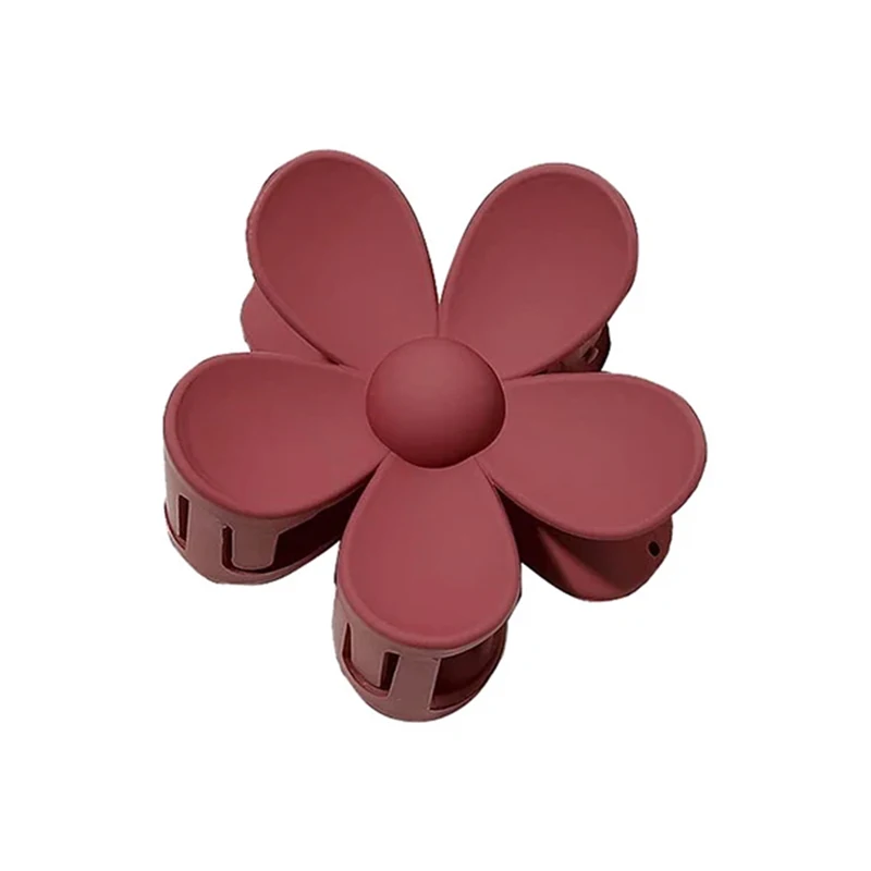 Flower Hair Claw Clip - Solid Color Shark Clip