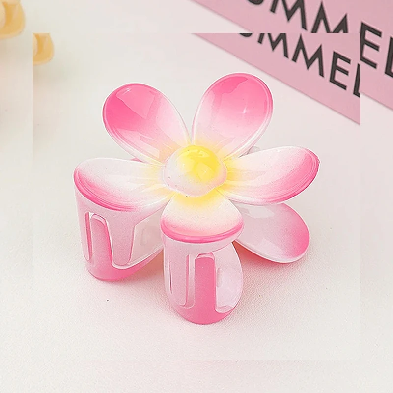 Flower Hair Claw Clip - Solid Color Shark Clip