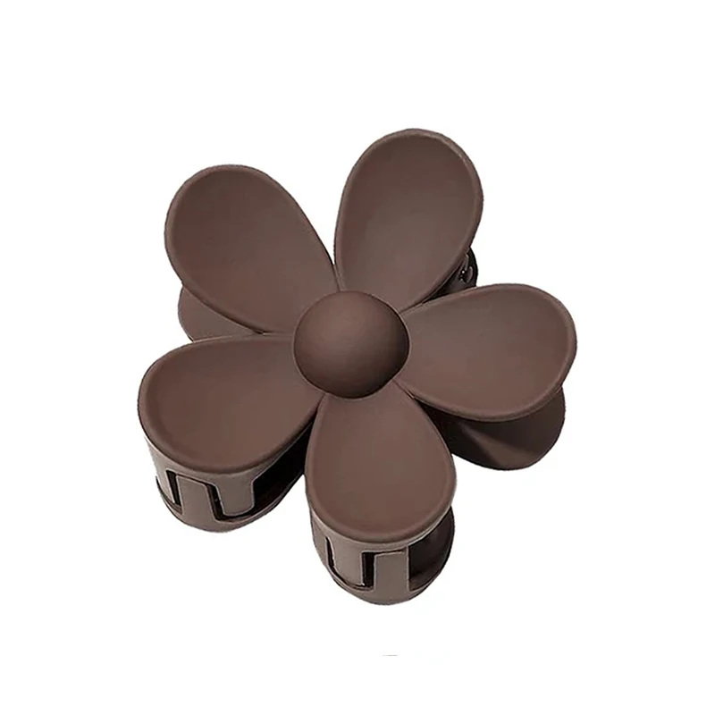 Flower Hair Claw Clip - Solid Color Shark Clip