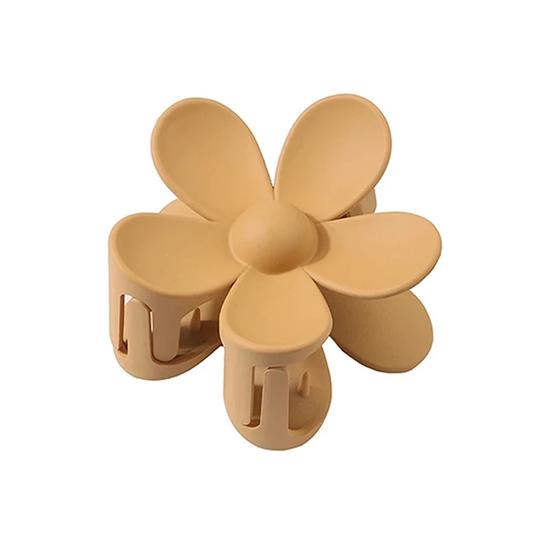 Flower Hair Claw Clip - Solid Color Shark Clip