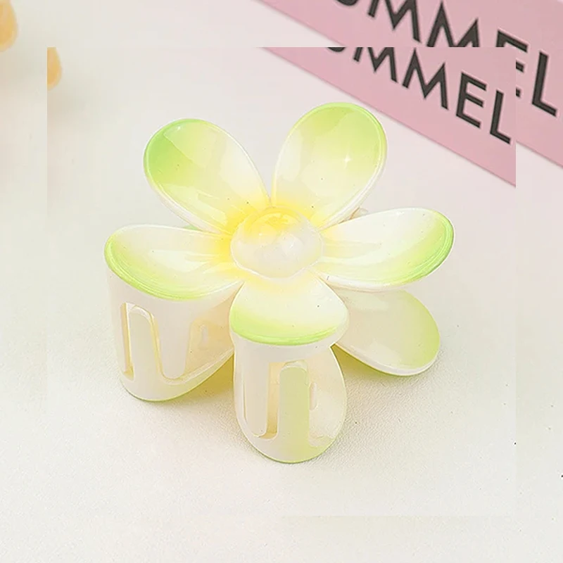 Flower Hair Claw Clip - Solid Color Shark Clip