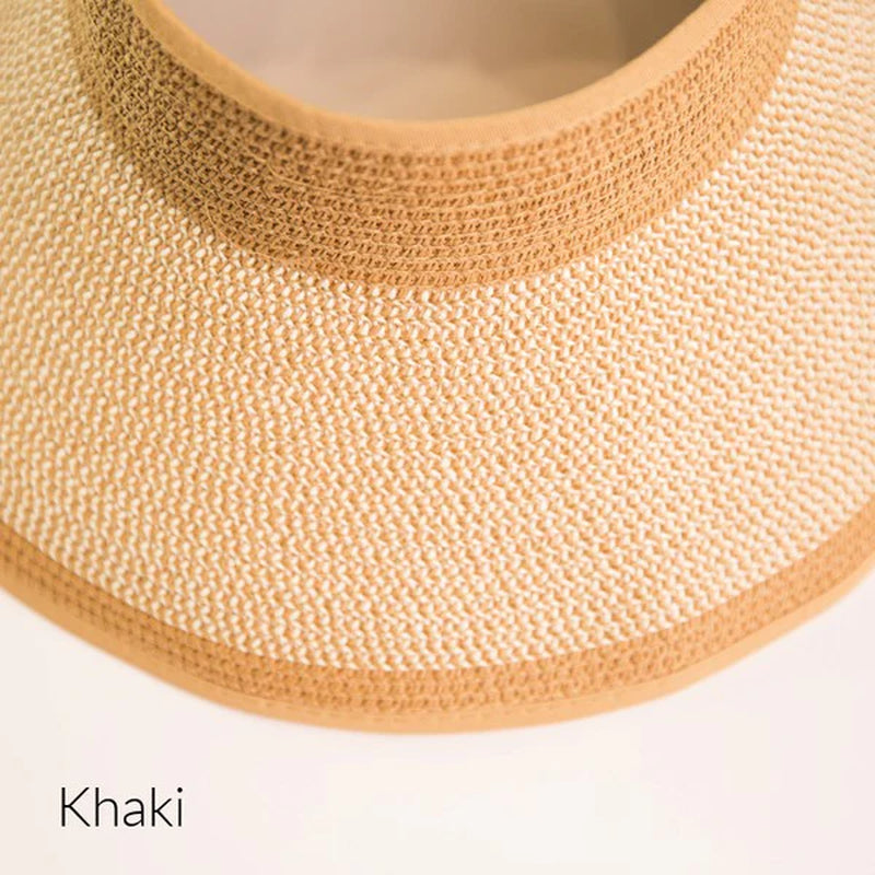 Two Tone Bow Foldable Roll up Summer Beach Visor