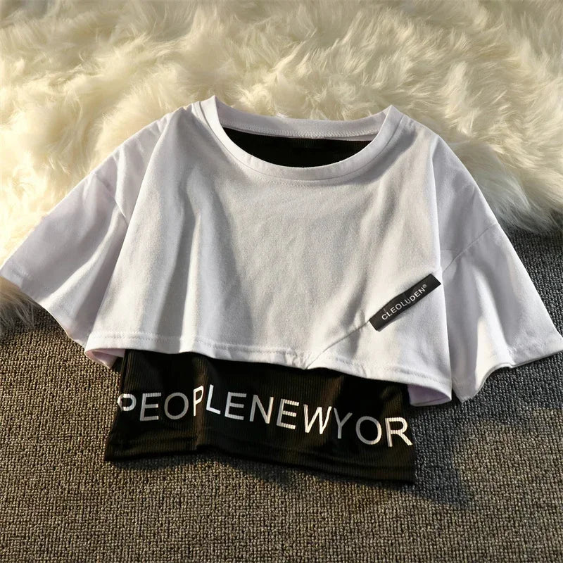Summer Casual 3 Piece Sets Women Short Sleeve Crop Tops+Cargo Pants Suit 2025 New Korean Style Loose Fashion Woman'S Clothing