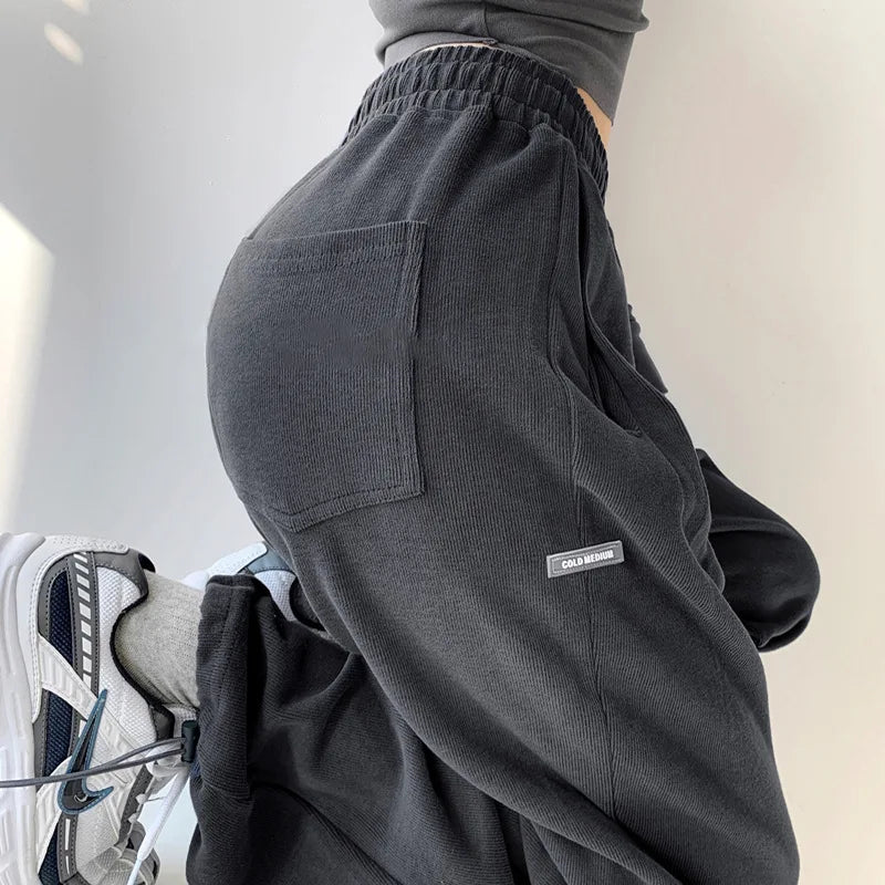 Women Pants Streetwear Fall 2023 Tall Waist Letters Sweatpants Female Leisure Beam Feet Pants for Women Dropshipping WBXQJ27