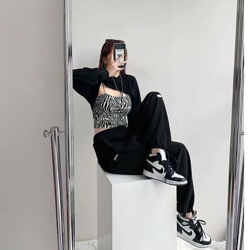 Women Pants Streetwear Fall 2023 Tall Waist Letters Sweatpants Female Leisure Beam Feet Pants for Women Dropshipping WBXQJ27