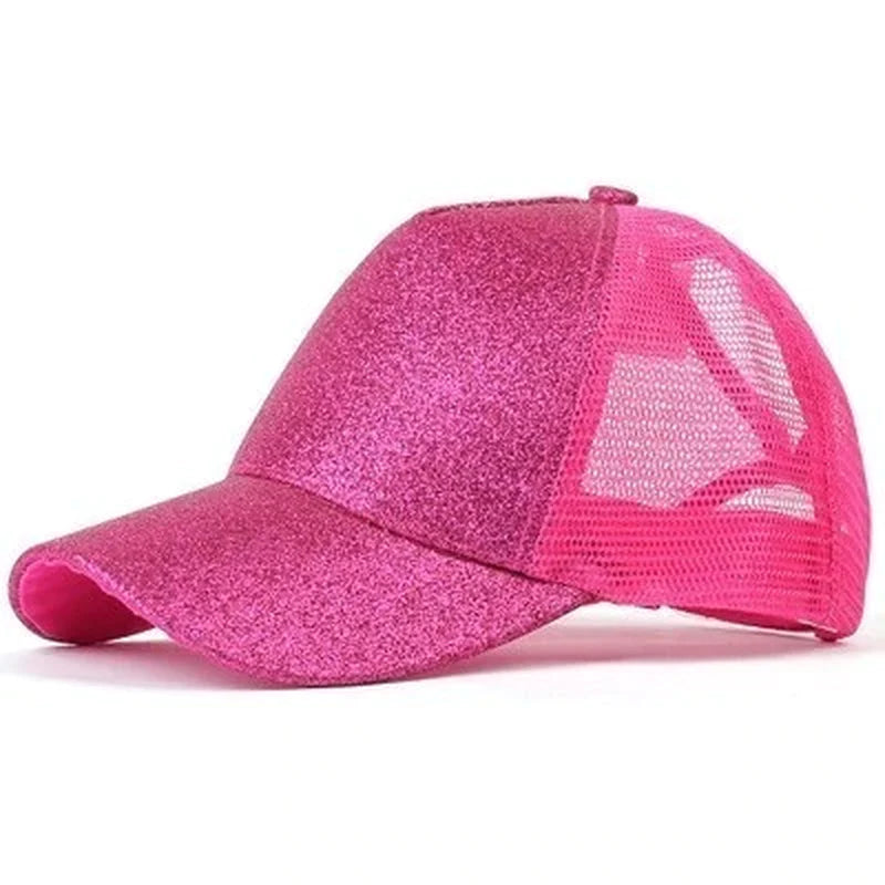 2019 New Glitter Caps Sequins Shining High Quality Fashion Womens Messy Bun Adjustable Baseball Snapback