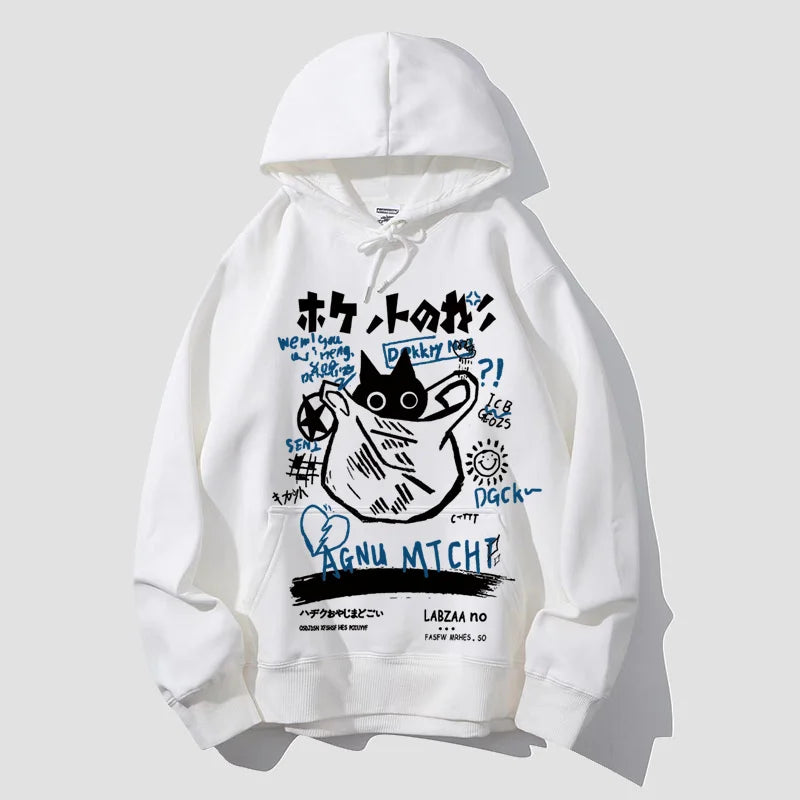Japanese-Style Hoodie Streetwear Hip Hop Sweatshirts Harajuku Autumn Harajuku Fashion Casual Long Sleeve Gothic Comic Tops