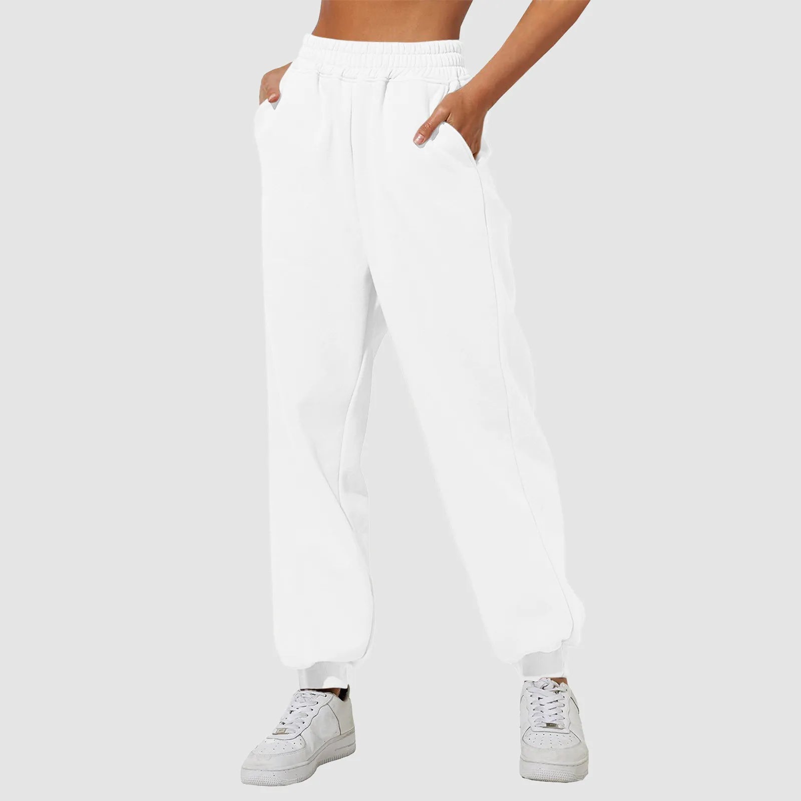 Women’S Fleece Lined Sweatpants Wide Straight Leg Pants Bottom Winter Warm Pants Daily Casual Jogger Sweatpants Sports Trousers