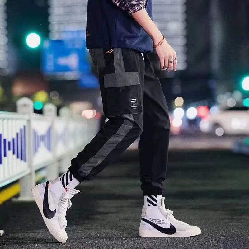 Loose Fit Multi Pocket Joggers for Spring Summer, Men'S Street Style Waist Drawstring Casual Pants Cargo Pants for Fitness Outdo