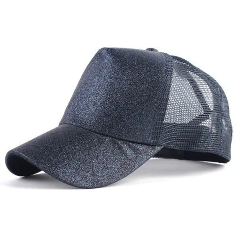 2019 New Glitter Caps Sequins Shining High Quality Fashion Womens Messy Bun Adjustable Baseball Snapback