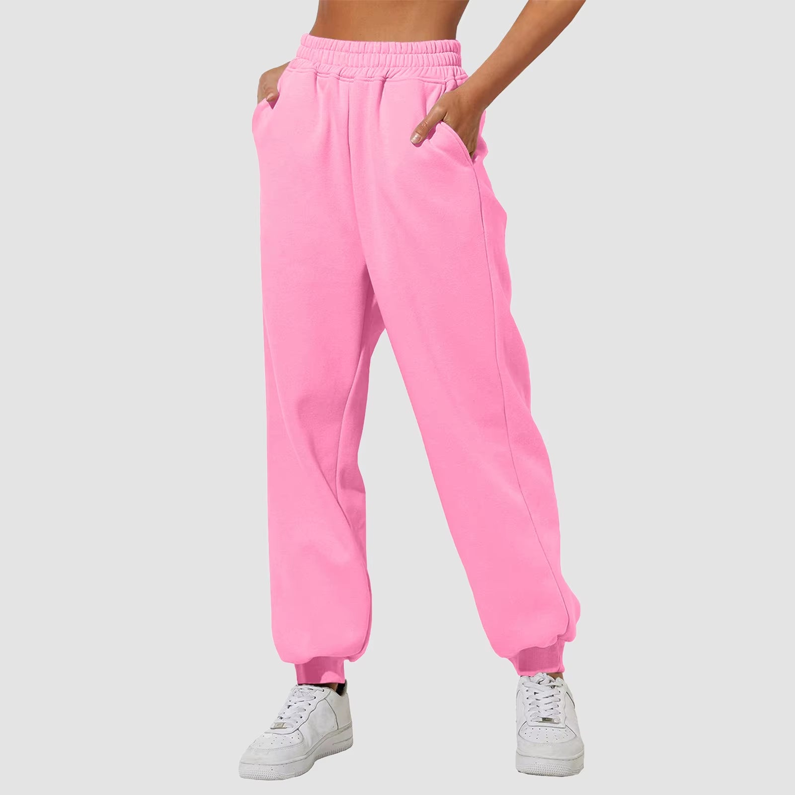 Women’S Fleece Lined Sweatpants Wide Straight Leg Pants Bottom Winter Warm Pants Daily Casual Jogger Sweatpants Sports Trousers