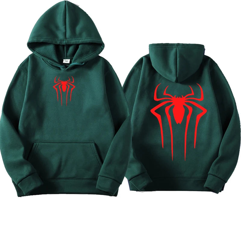 Fashion Printed Spider Hoodie for Men Casual Hoodie Pullover Sweatshirt for Men Top Spider Hoodie Sweatshirt